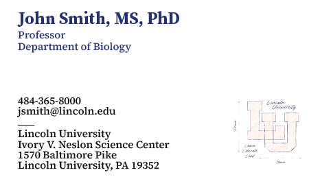 business card back