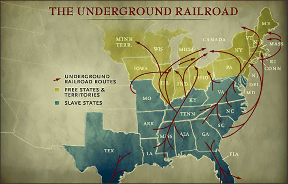 Underground Railroad Map