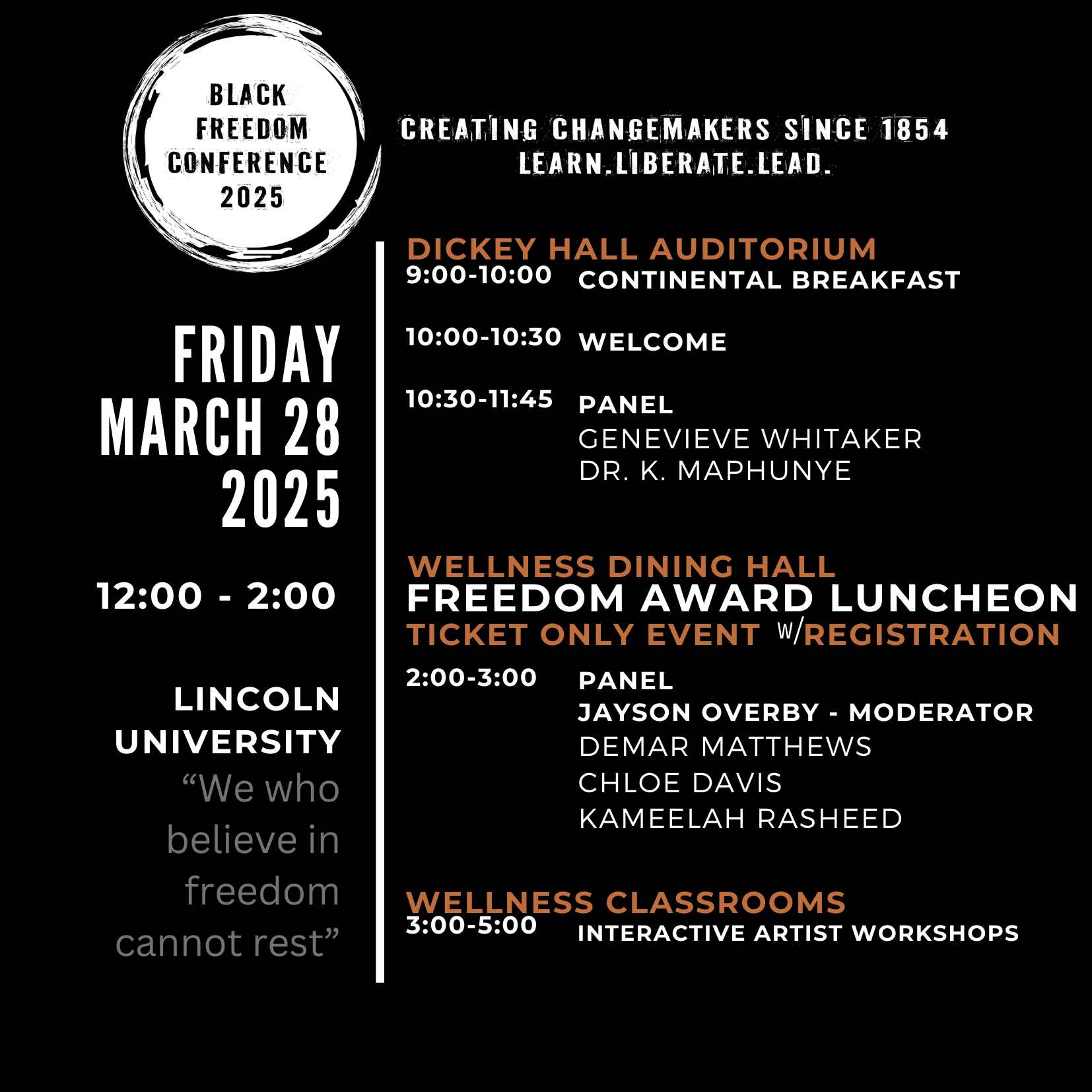 Additional Details on the Black Freedom Conference