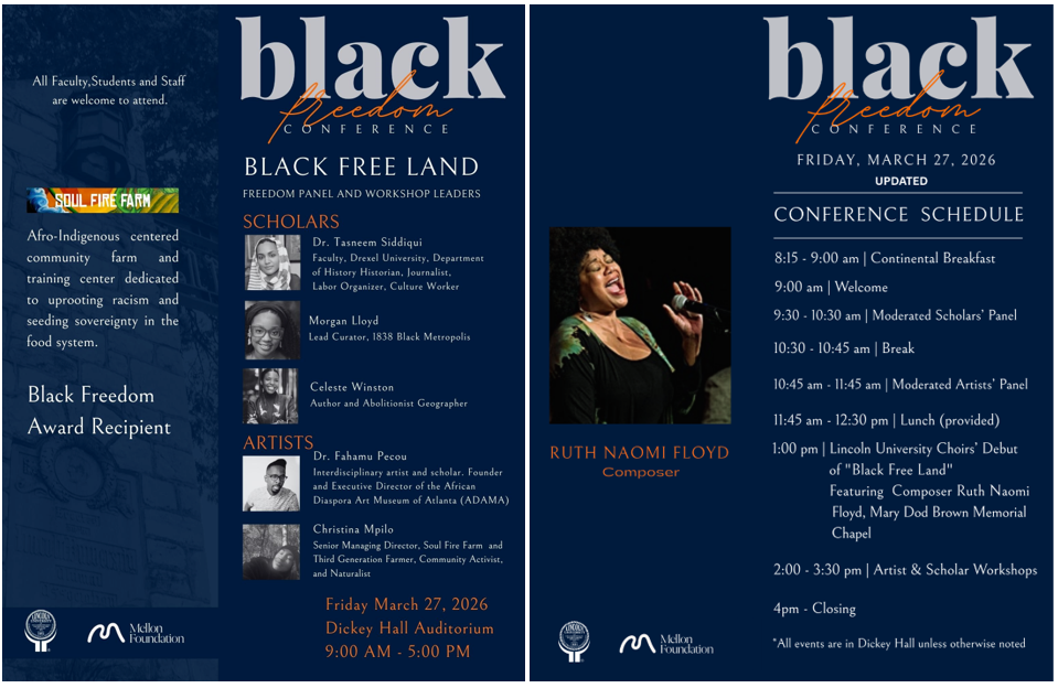 Black Freedom Conference Panels and Workshop flyer