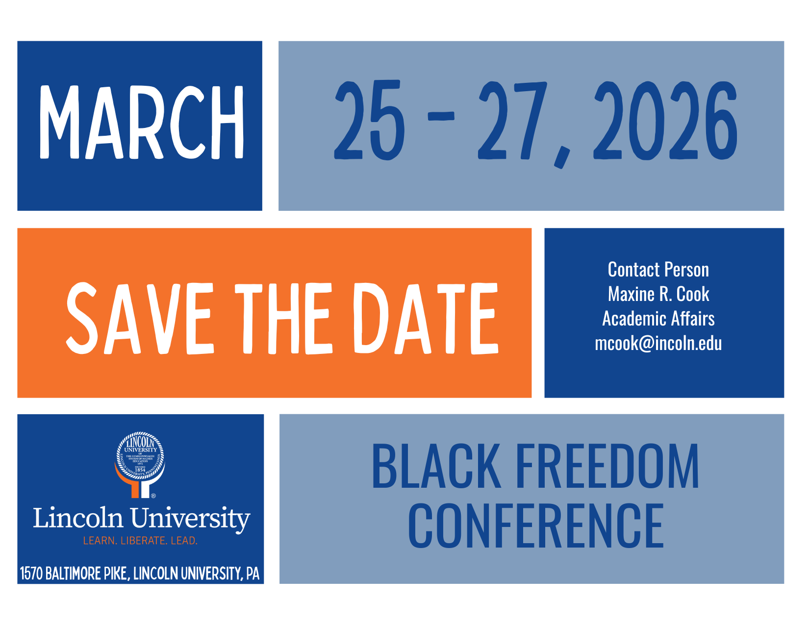 Save the Date for Black Freedom Conference graphic