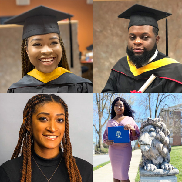 Four graduates from Lincoln University’s Class of 2020.