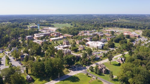 aerial photo of campus