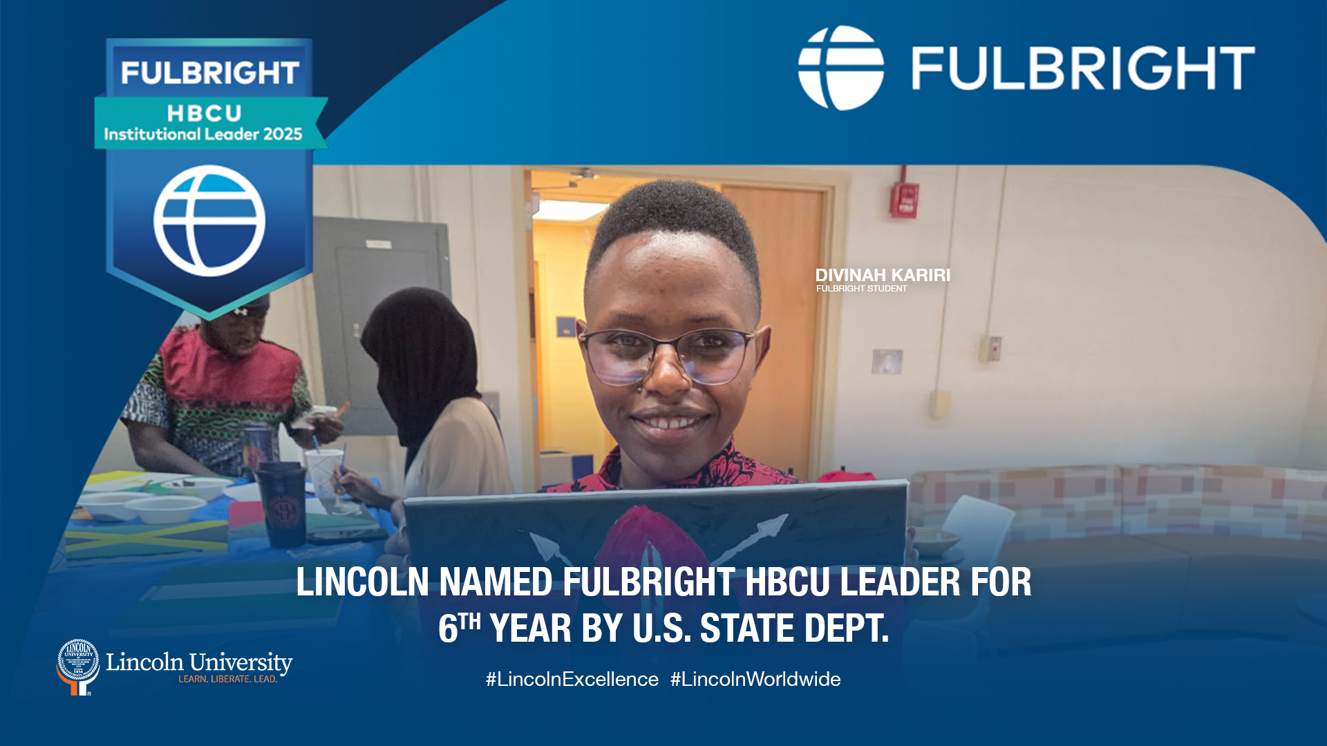 Fullbrite announcement with student Divinah Kariri 
