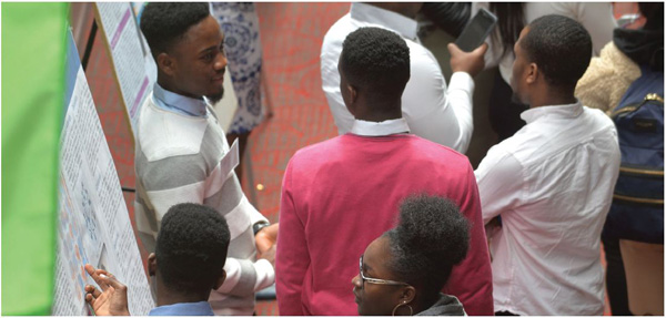 Group of students at college fair